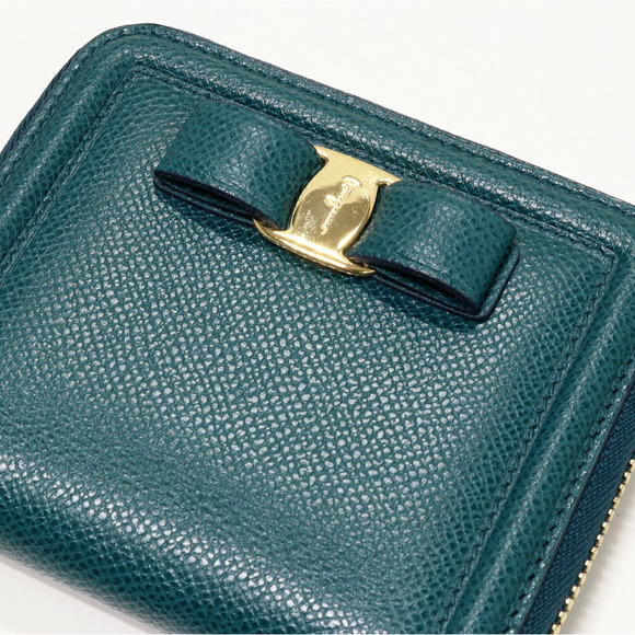 Salvatore Ferragamo Vara Wallet bifold Calf Blue Cobalt - Picture 4 of 5